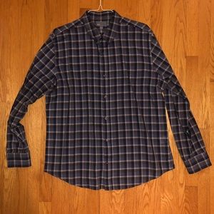 Vince Blue Checkered Dress Shirt XXL